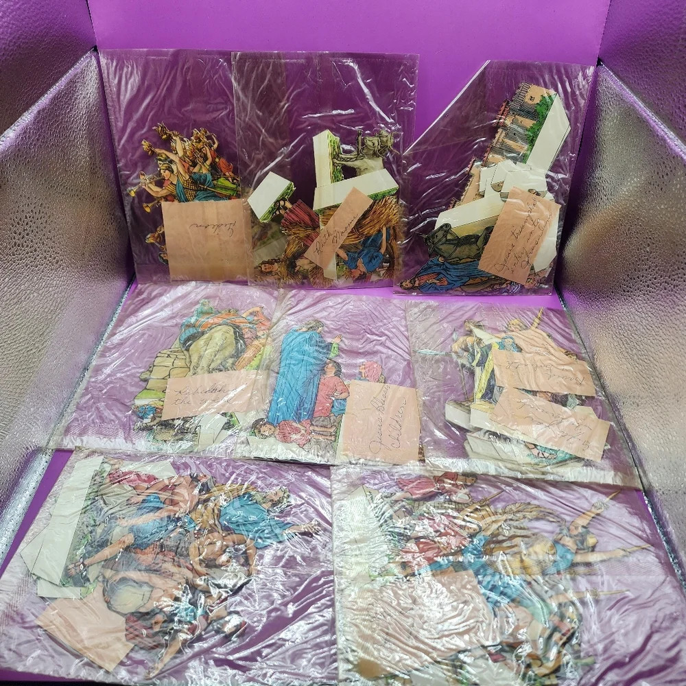Vintage Bible Card Stock Paper Cut Out Stand Ups Story Tell Teaching - Large Lot - Picture 4 of 12